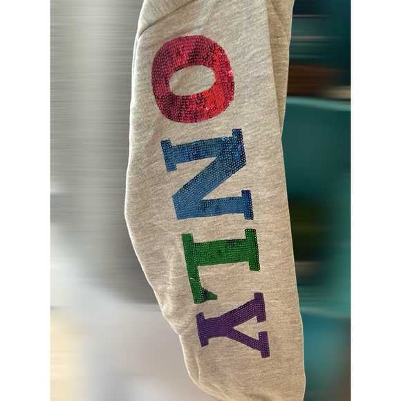 FINAL PRICE Good vibes only sequin accent crop pullover S M L - Picture 9 of 9